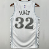 Mavericks FLAGG #32 White City Edition NBA Jersey