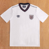 1986 England Home White Retro Soccer Jersey