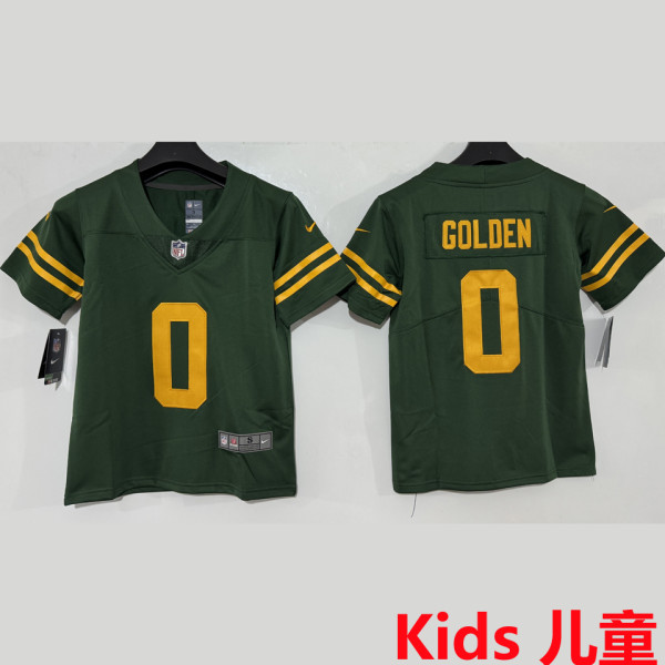 GOLDEN #0 Green Bay Packers Kids NFL Jersey 包装工