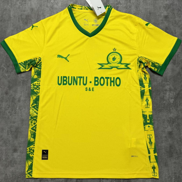 2025/26 Mamelodi Sundowns Home Yellow Fans Soccer Jersey 马梅洛迪日落