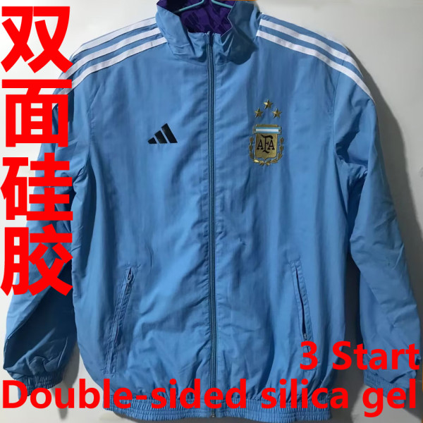 2023 Argentina Reversible Double-Sided Silica gel Windbreaker (3 Stars 3星 双面硅胶)