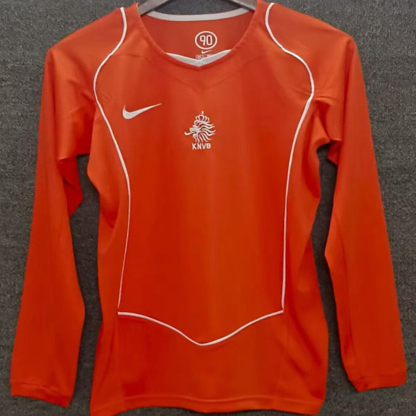 2004 NL Home Orange Retro Long Sleeve Soccer Jersey