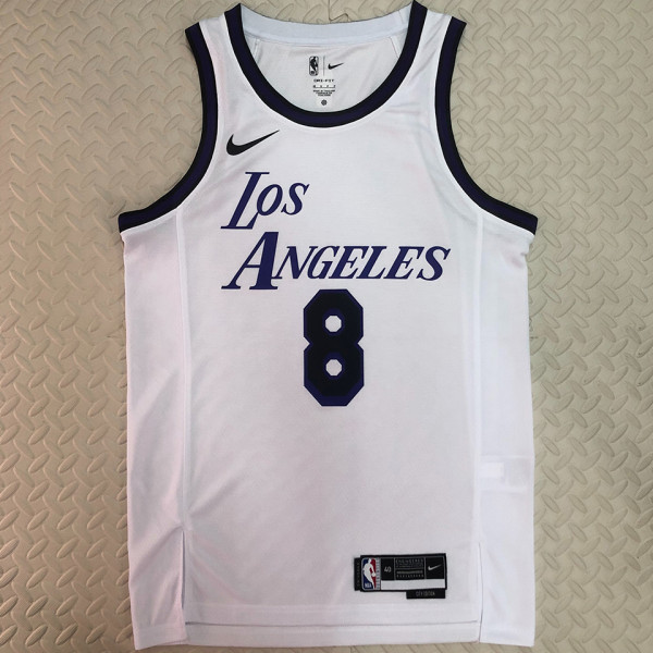Lakers BRYANT #8 White City Edition NBA Jerseys