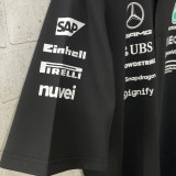 2025 Mercedes AMG Petronas F1 Black POLO Team T-Shirt  有领