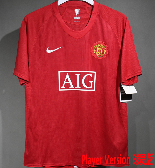 2007/08 M Utd Home Retro Player Version Soccer Jersey 球员版