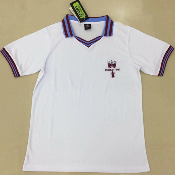 1980 West Ham White Retro Soccer Jersey
