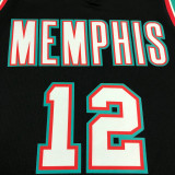 Grizzlies Morant #12 Black NBA Jerseys Hot Pressed