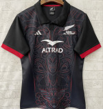 2025/26 All Blacks Home Black Rugby Shirt 全黑 有领