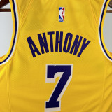2025 Lakers ANTHONY #7 Yellow NBA Jerseys 热压