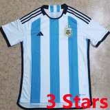 MESSI #10 Argentina 1:1 Quality Home 1:1 Fans Jersey (3 Stars And 3 Stars Font 3星字体) 2022/23  ★★