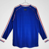 1998 France Home Long Sleeve Retro Soccer Jersey