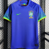 2022/23 Brazil Away 1:1 Quality Blue Fans Soccer Jersey