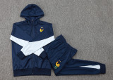 2025 France Sapphire Blue Hoody Zipper Jacket