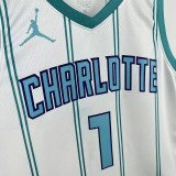 2023 Hornets  BALL # 1  White NBA Jerseys