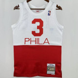 2003/04 76ers IVERSON #3 Red White Retro NBA Jerseys 热压