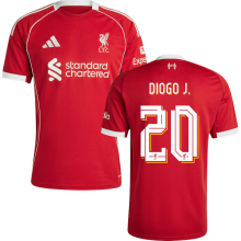 DIOGO J.  #20 LFC 1:1 Home Red Fans Jersey 2025/26 (UCL Font 欧冠字体 ) ★★