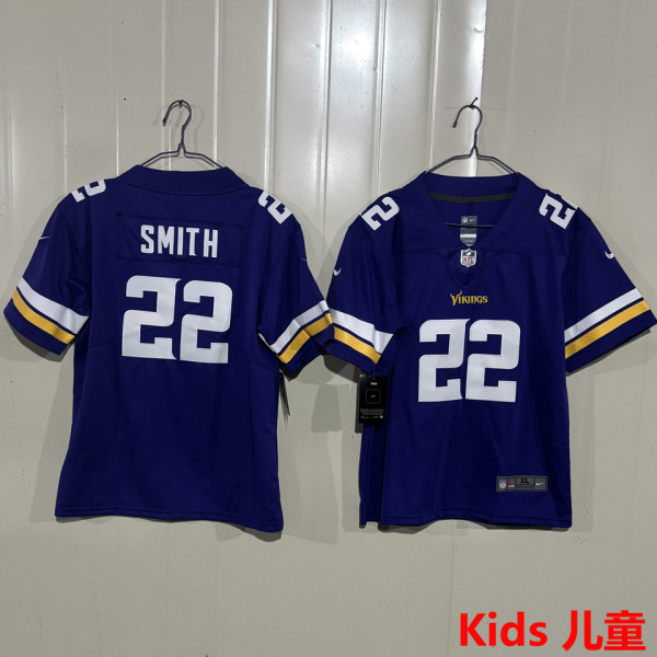 SMITH #22 Minnesota Vikings Kids NFL Jersey 维京人