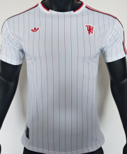 2025/26 M Utd White Retro Style Player Version Soccer Jersey
