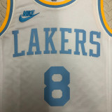 Lakers BRYANT #8 White Retro NBA Jerseys