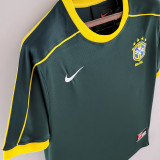 1998 Brazil GK Dark Green Retro Soccer Jersey