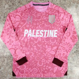 2024/25 Palestine Pink Long Sleeve Soccer Jersey 英文