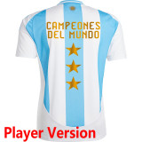 CAMPEONES DEL MUNDO 3 Stars Argentina Home Player Version Jersey 2024/25 (Have FlFA World Champion 2022 球员版有胸前章) ★★