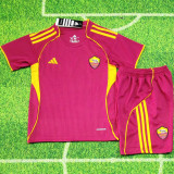 2025/26 Roma Home Red Kids Soccer Jersey