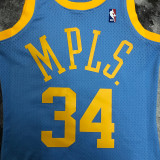 2001/02 Lakers ONEAL #34 Blue Retro NBA Jerseys 热压