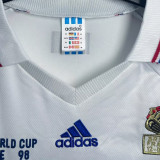 1998 France Away White Long Sleeve Retro Soccer Jersey