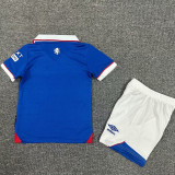 2025/26 Glasgow Rangers Home Blue Kids Soccer Jersey