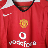 2004/06 M Utd Home Long Sleeve Retro Soccer Jersey