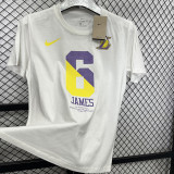 2025 Lakers JAMES #6 White High Quality Casual T-Shirt T190