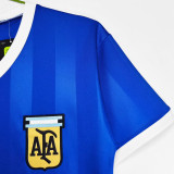 1986 Argentina Away Blue Retro Soccer Jersey