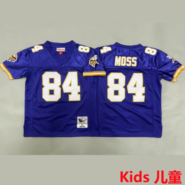 MOSS #84 Minnesota Vikings Retro Kids NFL Jersey 维京人