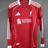 2025/26 LFC Home Red Player Version Long Sleeve Jersey