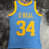 2001/02 Lakers ONEAL #34 Blue Retro NBA Jerseys 热压