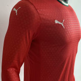 2025/26 Portugal Home Red Long Sleeve Player Version Soccer Jersey