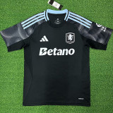 WATKINS #11 Aston Villa Away Black Fans Soccer Jersey 2025/26 (UCL Font 欧冠字体 ) ★★