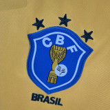1988 Brazil Home Yellow Retro Soccer Jersey