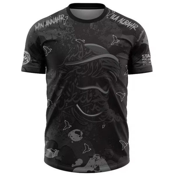 2025 Palestine Black Fans Soccer Jersey 旗帜特别版