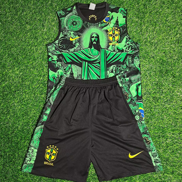 2025 Brazil Vest Training Kids Jersey  童装