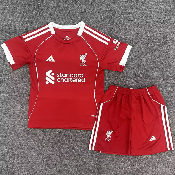 2025/26 LFC Home Red Kids Soccer Jersey 背有97标