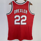 1983/84 Trail Blazers DREXLER #22 Red  Retro NBA Jerseys 热压