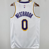 2025 Lakers WETBROOK #0 White NBA Jerseys 热压