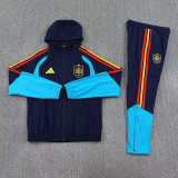 2026/27 Spain Baby Blue Hoody Thickened Fluff Zipper Jacket Tracksuit