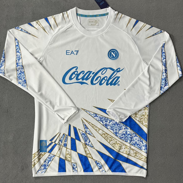 2025/26 Napoli White Long Sleeve Training Soccer Jersey