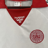 1988 Denmark Away White Retro Soccer Jersey