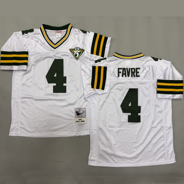 FAVRE #4 Men's Green Bay Packers Retro NFL Jersey 包装工
