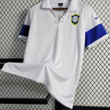 2004 Brazil Away White Retro Soccer Jersey
