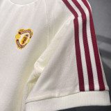 2025 M Utd Beige Cotton Retro Style Jersey